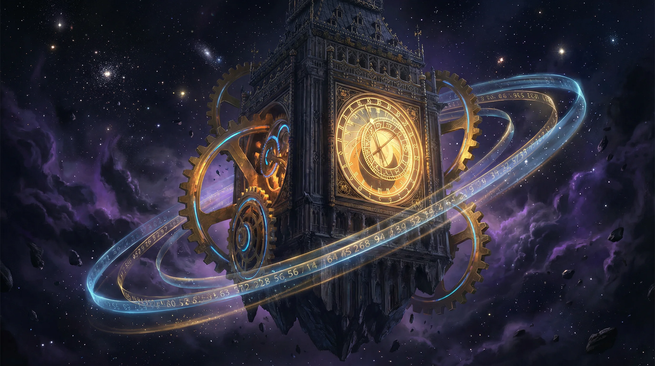 深邃时空星云背景，象征 一分快三 的宇宙奥秘